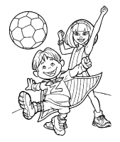 A coloring page of lazy town
